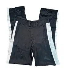 Anthropologie Corey Lynn Calter Rayon Silky Satin Track Trouser Pants Black S