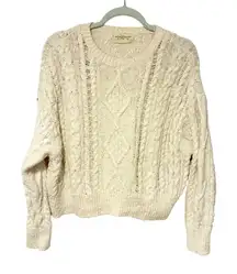 Denim & Supply Ralph Lauren Cream Cable Knit Sweater Size Large