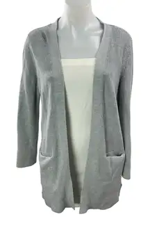 Old Navy Women's Gray Pocket Long Sleeve Open Front Knit Cardigan Sweater Sz XS