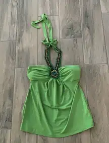 Heart Soul green halter top