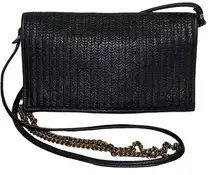 Country Road Leather Black Flap Crossbody