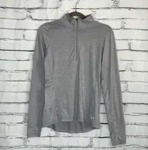 Reebok Light Grey 1/4 Zip Sweatshirt XS Mock Neck Relaxed Fit Lightweight Cadual