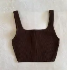 Aritzia Babaton Sculpt Knit Squareneck Cropped Tank