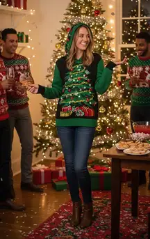 Colorful Holiday Knit Sweater