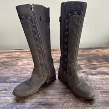 BORN Albi Tall Knee High Ridding Leather Boots size 7.5 38.5