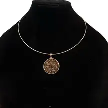 Joan Rivers rose gold druzy quartz omega necklace