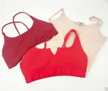 Victorias Secret PINK & Aurola Bundle Lot (3) Active Workout‎ Sports Bras Size S