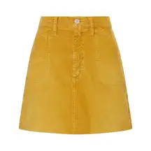 NWT RE/DONE 70s Pocket Corduroy Mini Skirt in Yellow