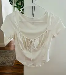 live in the moment white corset crop top