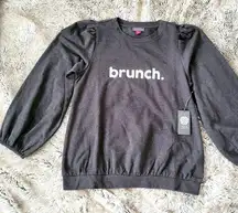 Vince Camuto Brunch Balloon Sleeve Sweatshirt Gray Size Small