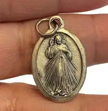 Divine Mercy Pray for Us Jesus I Trust In You Silver Tone Italian Italy