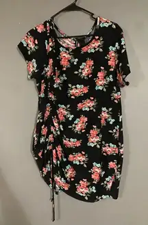 Kristen Nicole Side Tie Floral Short Sleeve Tunic Top Size 3X