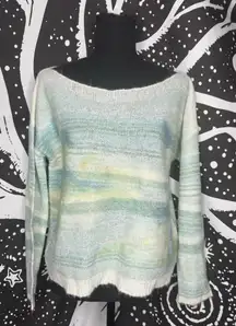 New Anthropologie Troubadour Frosted Horizon Sea Blue Alpaca Wool Sweater S