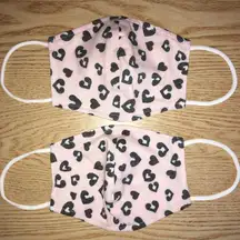 New 2 Cotton Soft Lite Pink Animal Print Masks