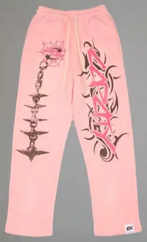 Trendy Graphic Sweatpants in Pink