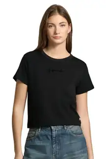 G-Star Women's G-Script Baby Brother Stitch Top T-Shirt Black Size Medium NWT