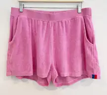Kule The Terry Knit‎ Venus Elastic Waist Loungewear Shorts in Pink Casual Summer