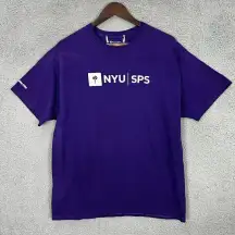 NYU SPS shirt mens large purple‎ New York University champion cotton vintage