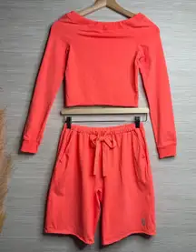 Free People set shorts and crop top co-ord matching set yoga activewear XS