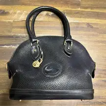 Dooney & Bourke Domed Bowling Leather Black Handbag Tote Shoulder Vintage Tote