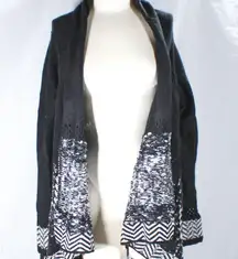 NWT Black & White Open Front Cardigan w/ Tassels Size XXL