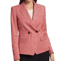 Rag & Bone Fletcher Striped Double Breasted Blazer Size 2 Candy Stripe