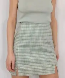 John Galt Brandy Melville Green Plaid Cara Mini Skirt Women's One Size