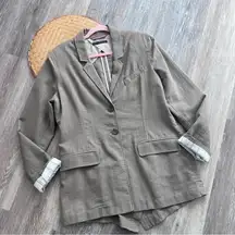 Peruvian connection linen blend striped blazer‎ lagenlook style Women’s Size 12