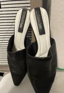 Franco Sarto Visa Mule Black Leather Sz 6.5 Slip On
