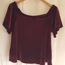 [One Clothing] Velour Off The Shoulder Blouse
