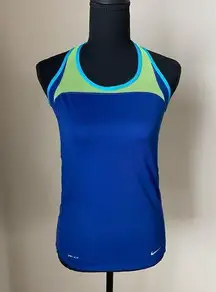 Nike Dri-Fit Royal Blue/Green Mesh Extra Small Tank Top