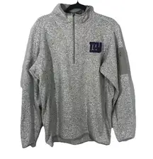 New York Giants Football Antigua Oatmeal Fortune Zip Pullover Pockets Sz Large