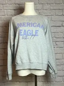 American Eagle "Est. 77" Graphic Crewneck Sweatshirt Gray Size M