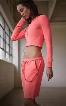 Free People Movement Hot Shot Easy Long Sleeve Top & Shorts Set Size Small NWOT