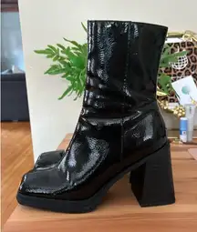 Leather Heeled Boots Forever 21 Black