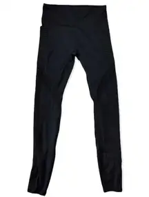 Black Activewear High Waisted Leggings with Mesh Panels