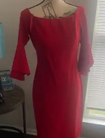 Chelsea28 Red Long Sleeve Dress