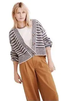 Madewell Waller Crop Sweater in Stripe XXS