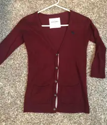 Maroon Button Down Sweater