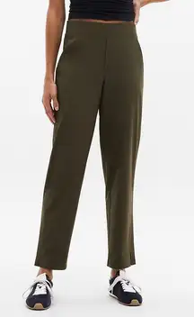 Brooklyn Mid Rise Ankle Pant Wrinkle resistant stretch tailored fit forest Sz 6