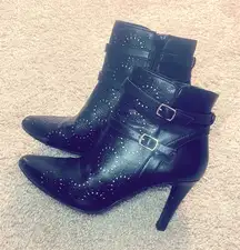 Rialto black mandala stiletto heeled boots 8