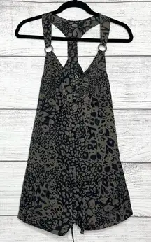 GUESS Vintage Y2K Gray & Black Leopard Animal Print Sleeveless Romper Size XS