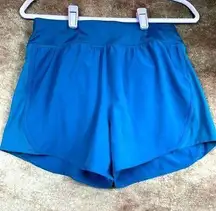 Athletic Back Zip Pocket Elastic Waist Logo All in Motion Shorts Teal size S