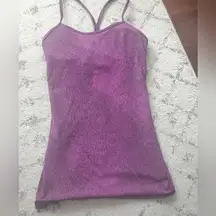 Lululemon Racerback tank size 4 with built-in bra with cups purple black