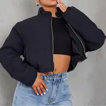 Black Cropped Puffer