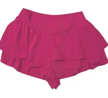 Torrid Skort Plus‎ 2X 18 20 Layered Gauze Shorts Ruffled Pull On Hot Pink NEW