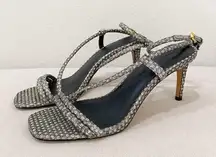 Rebecca Minkoff Nanine Sparkle Metallic Strappy Heels size 7