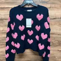 NWT &merci medium heart sweater