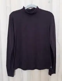 Toad & Co Womens Mock Neck Long Sleeve Top Size M Brown Layering Capsule Minimal