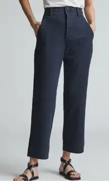 EVERLANE The Organic Cotton Straight Leg Pant In Navy Blue